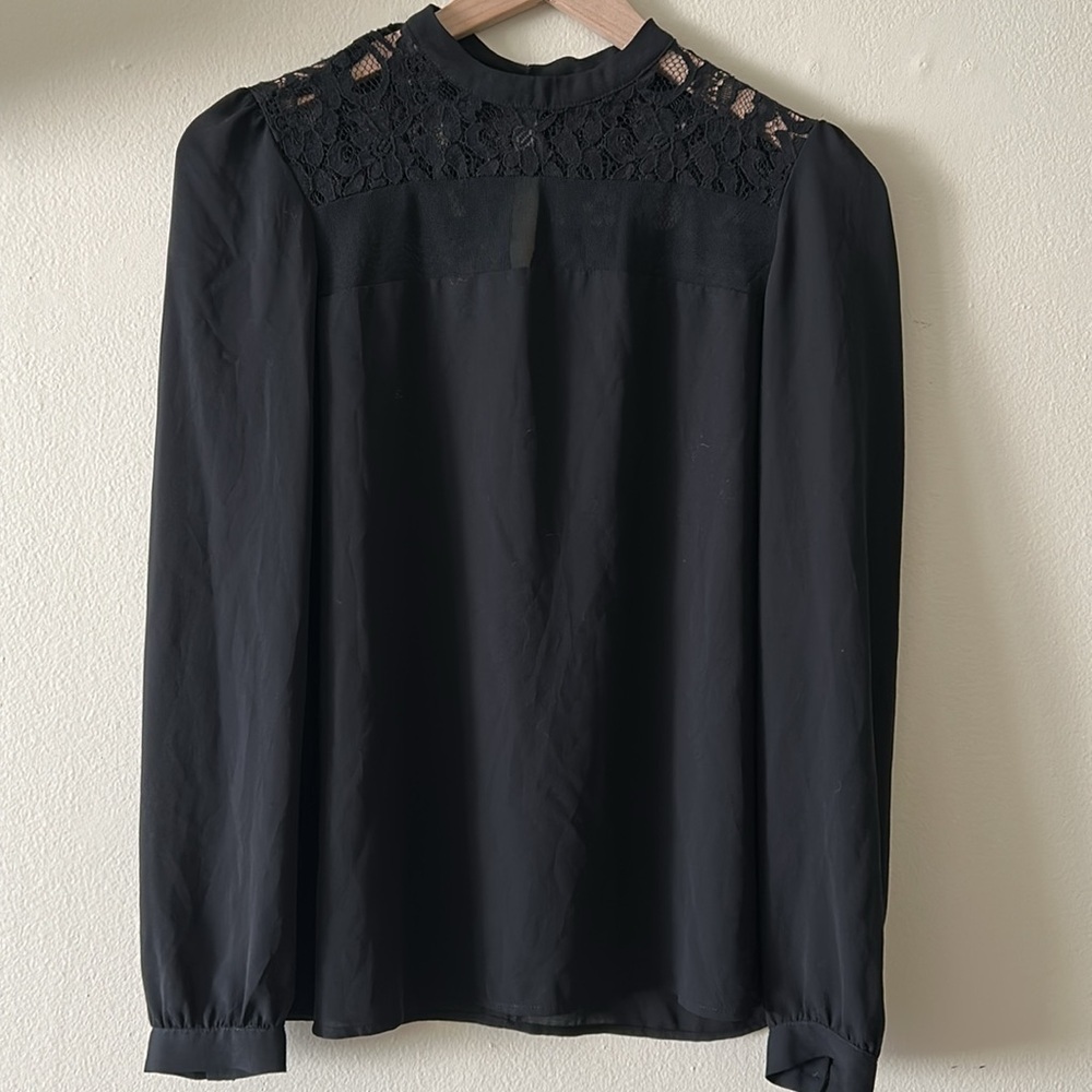Express Black Lace Detail Top / Closet Staples